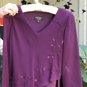 10 P- Maroon Dress Suit, Polyester, (2)piece